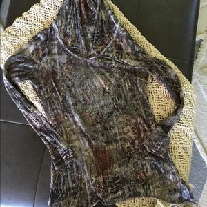 V Cristina leopard print/sequins Top